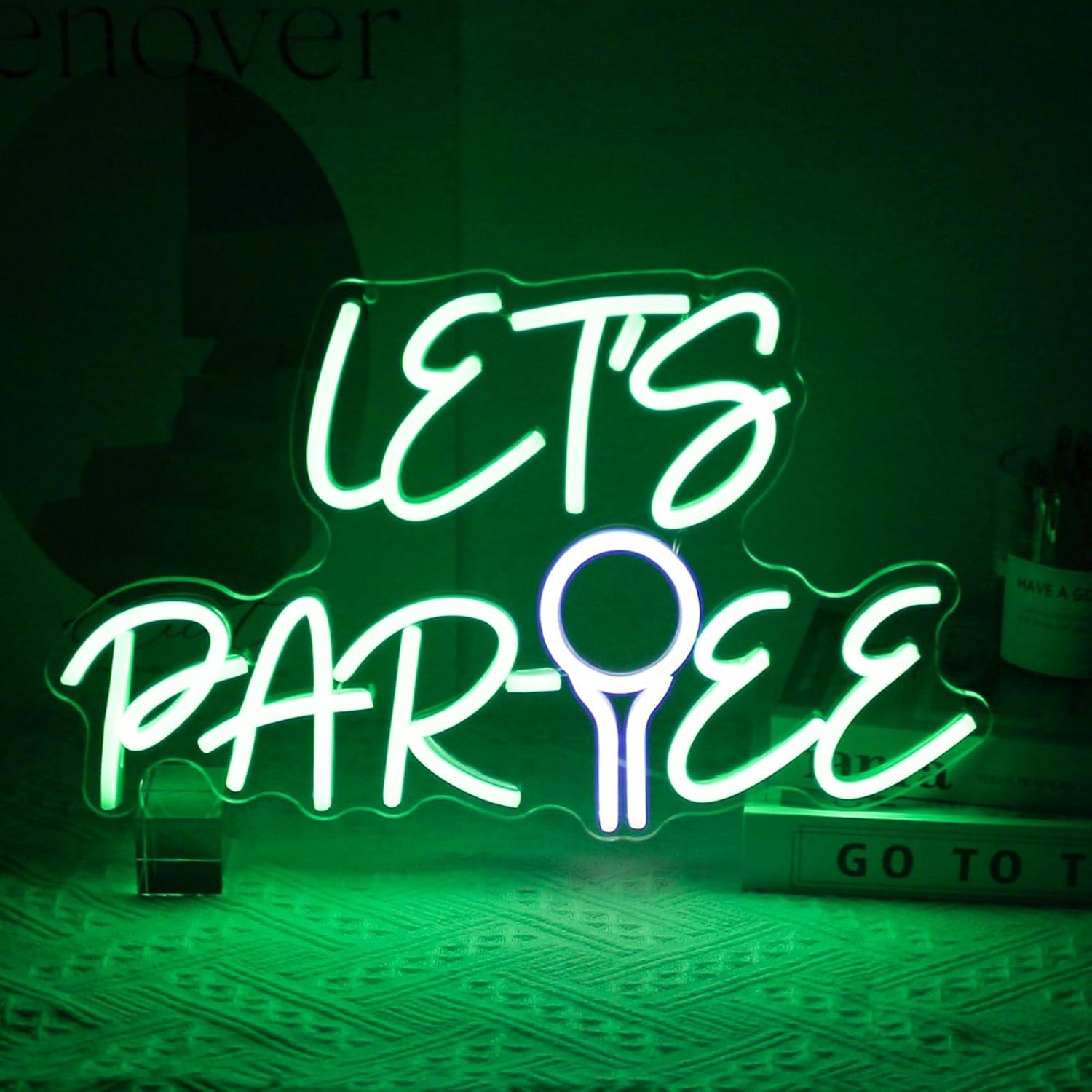 Wall Decor Lighting - Let's Par Tee Neon Sign Golf