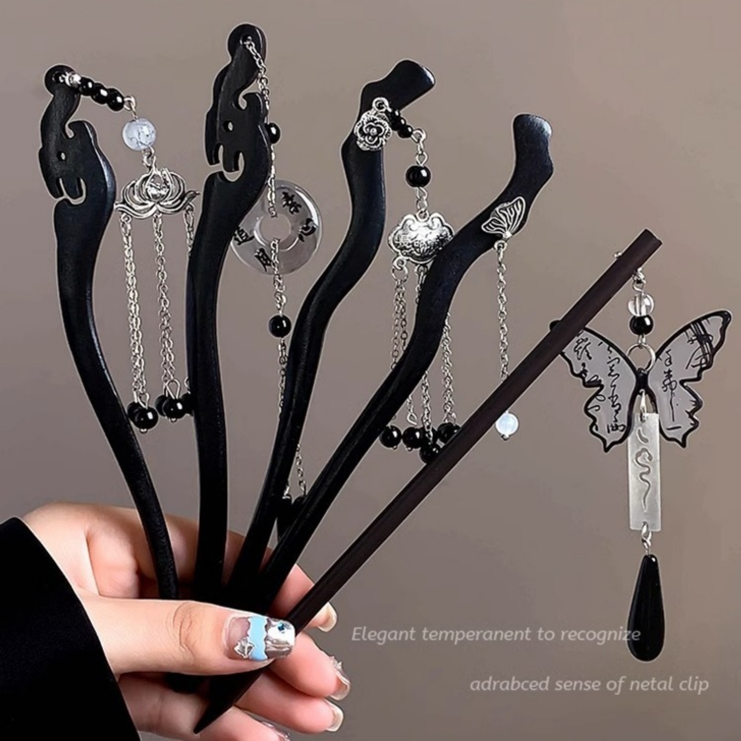 Lighting Design Decor - Light Luxury Wooden Tassel Hairpin For