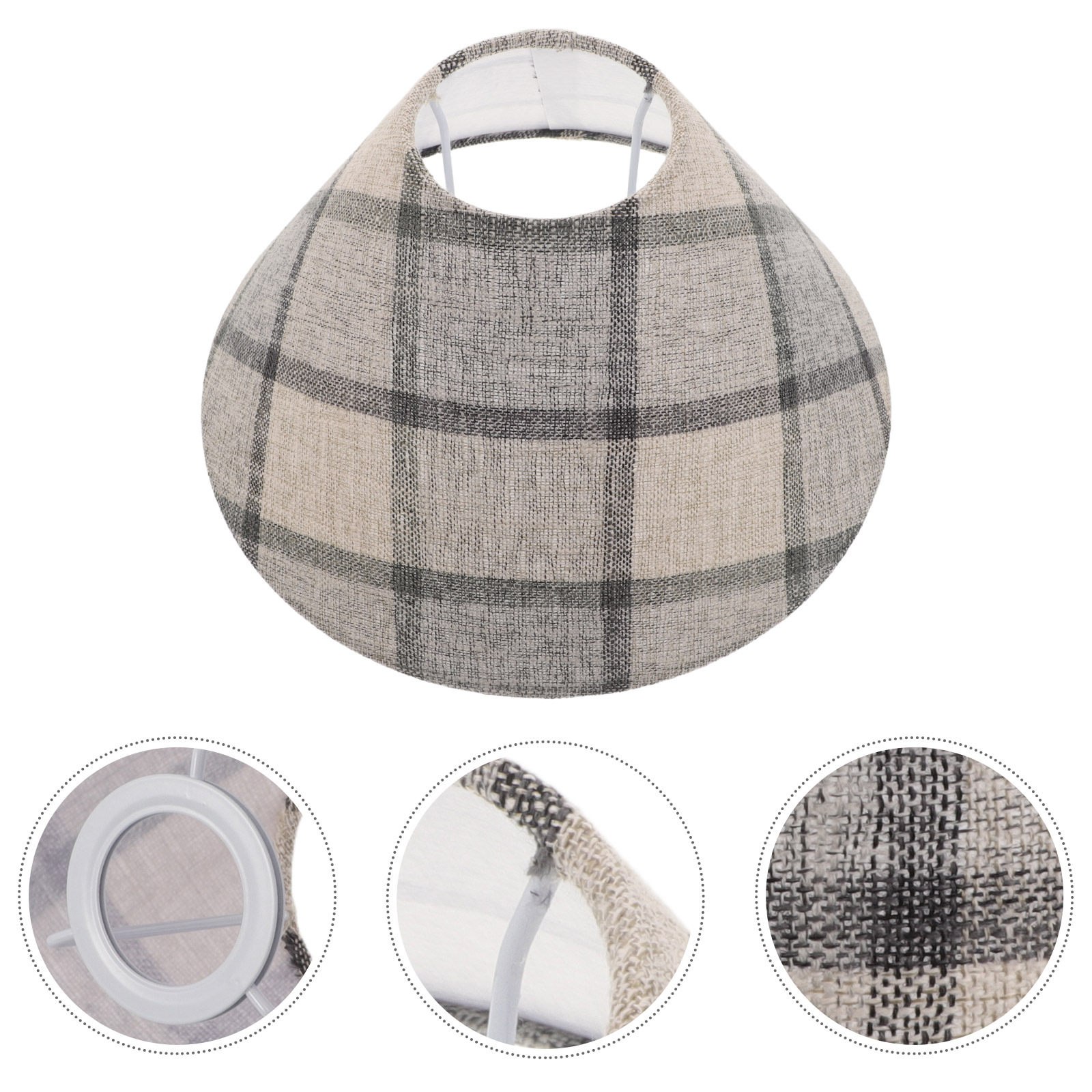Decor Timeless Lighting - Timeless Plaid Fabric Drum Lamp Shade