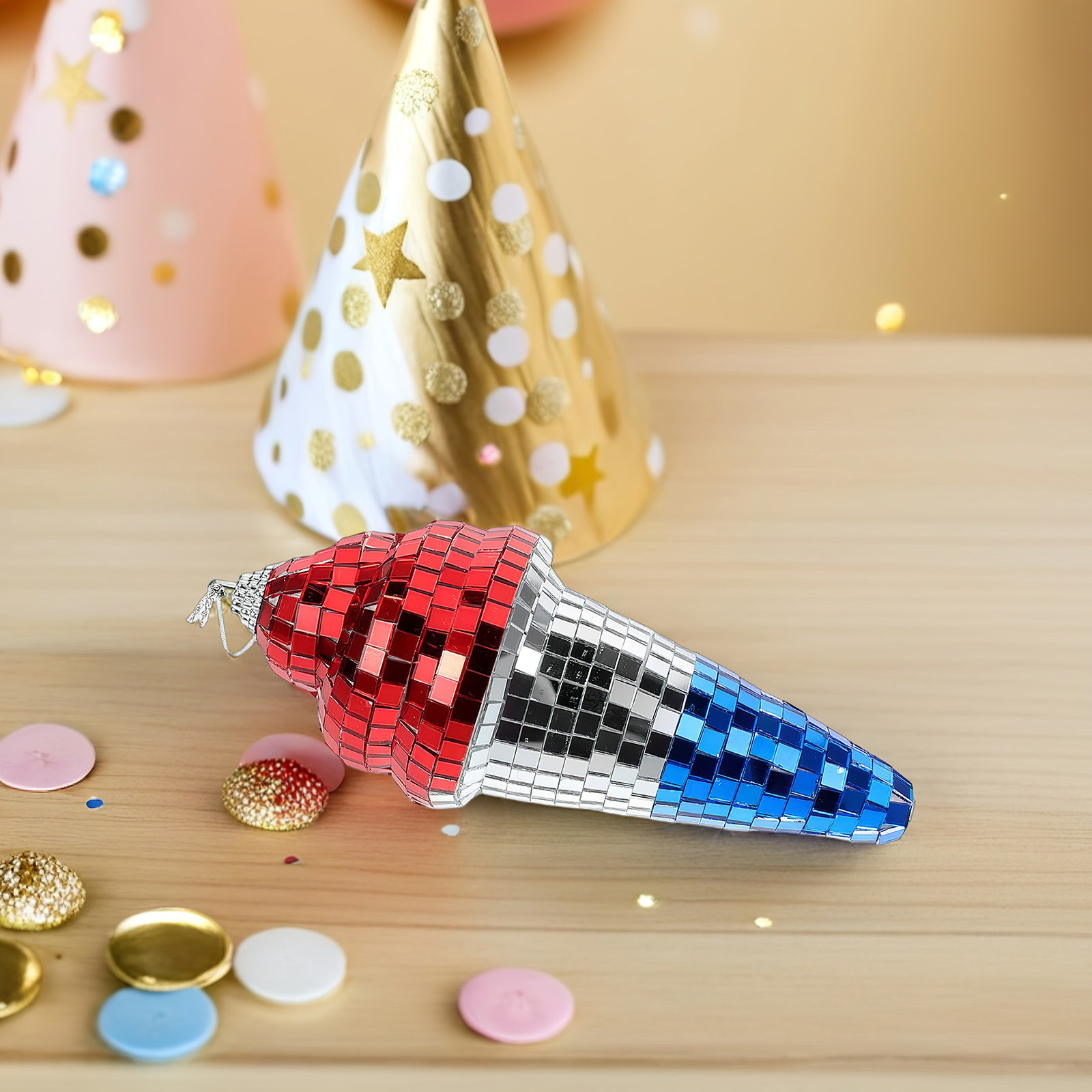 Disco Ball Mirror - Ice Cream Disco Ball Hanging Decoration