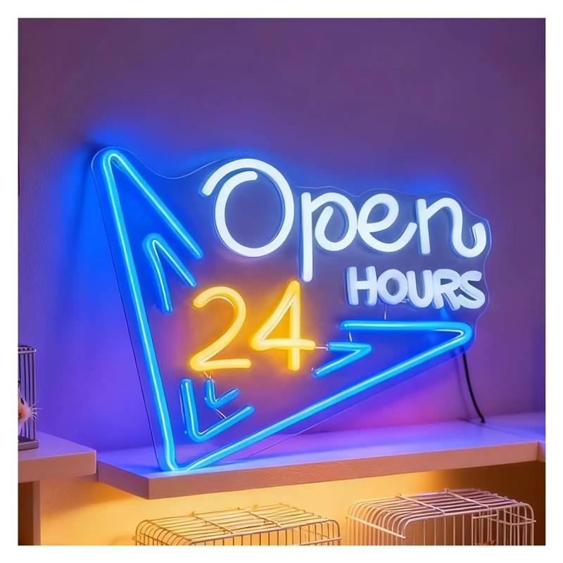 Decor Lighting Opening Hours - Open 24 Hours Neon Sign USB