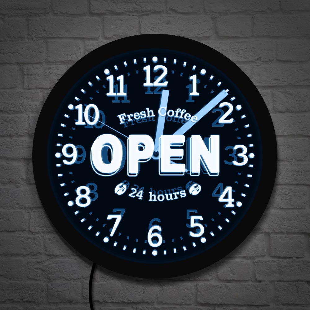 Decor Lighting Opening Hours - Fresh Coffee Open 24 Hours LED
