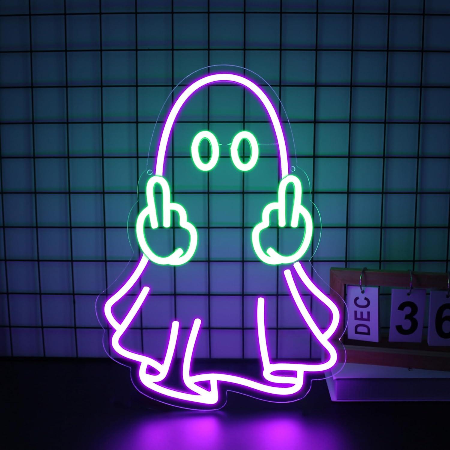 Wall Decor Lighting - Ghost Neon Sign USB Powered LED