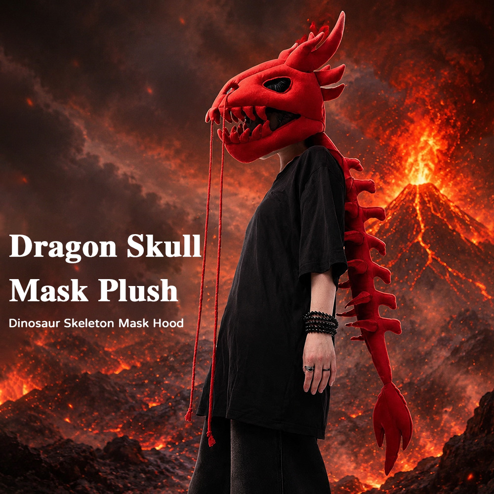 Lighting Design Decor - Dragon Skull Spine Plush Hood Long