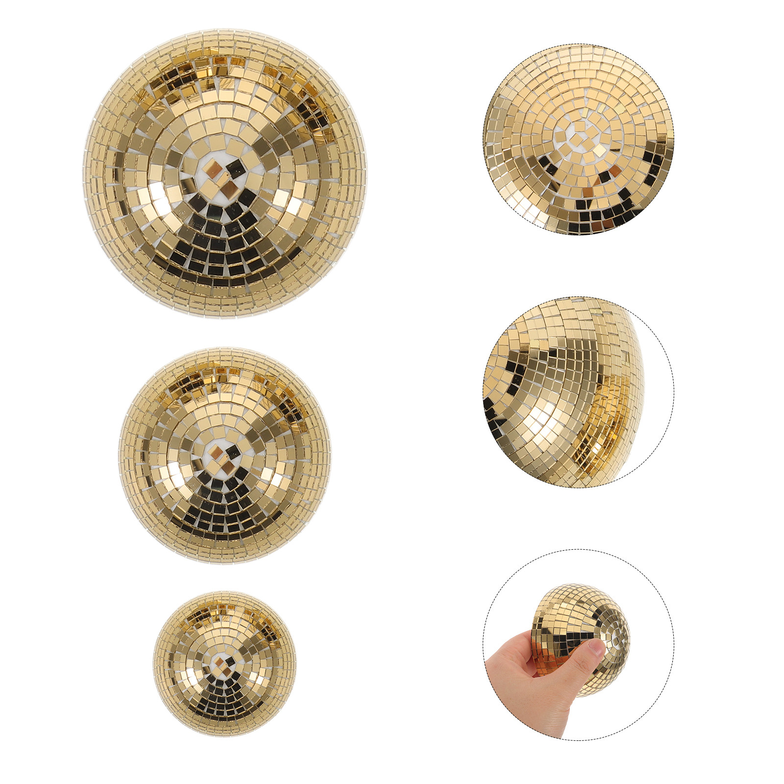 Disco Ball Mirror - 3Pcs Reflective Mirror Glass Disco Ball