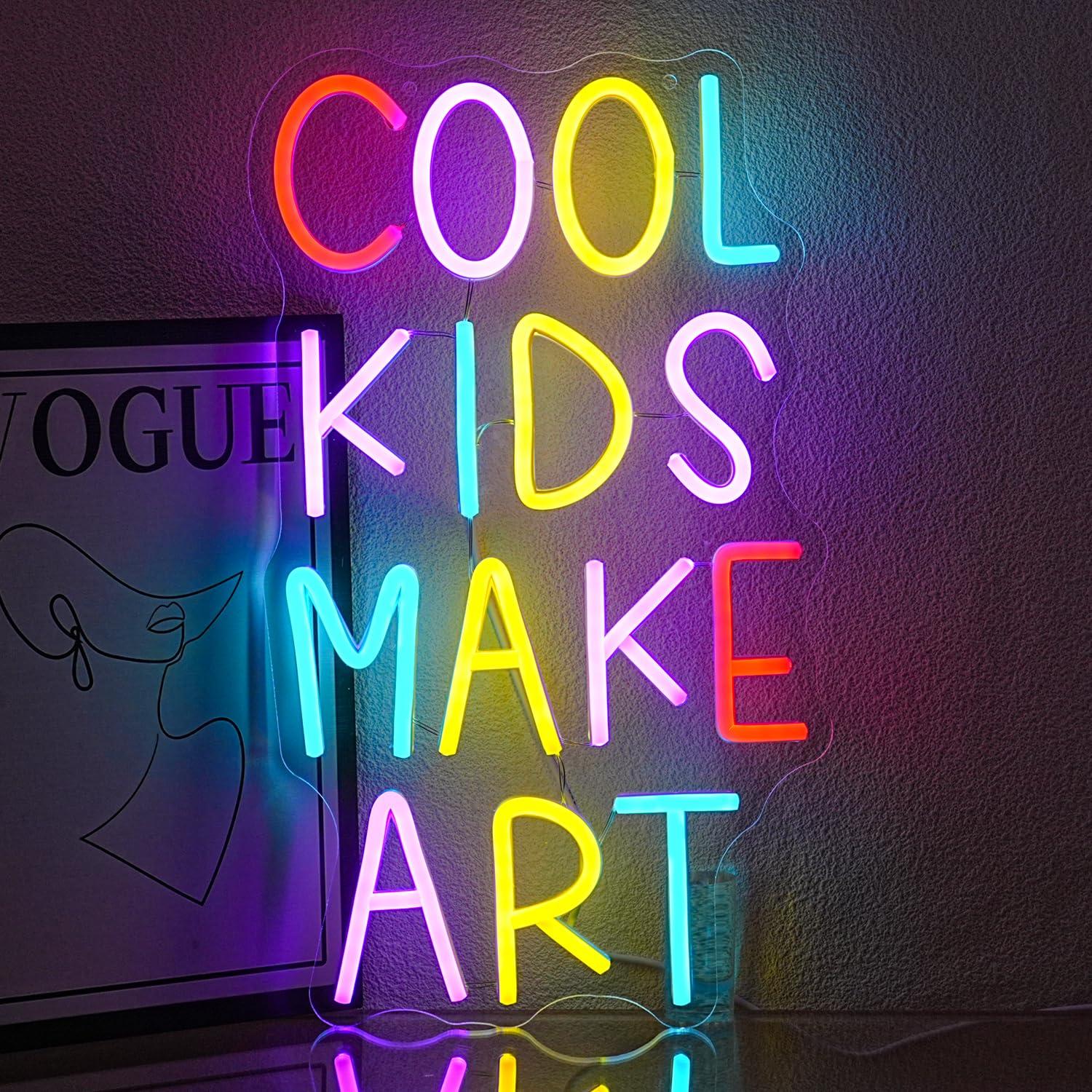 Wall Decor Lighting - Cool Kids Make Art Neon Sign