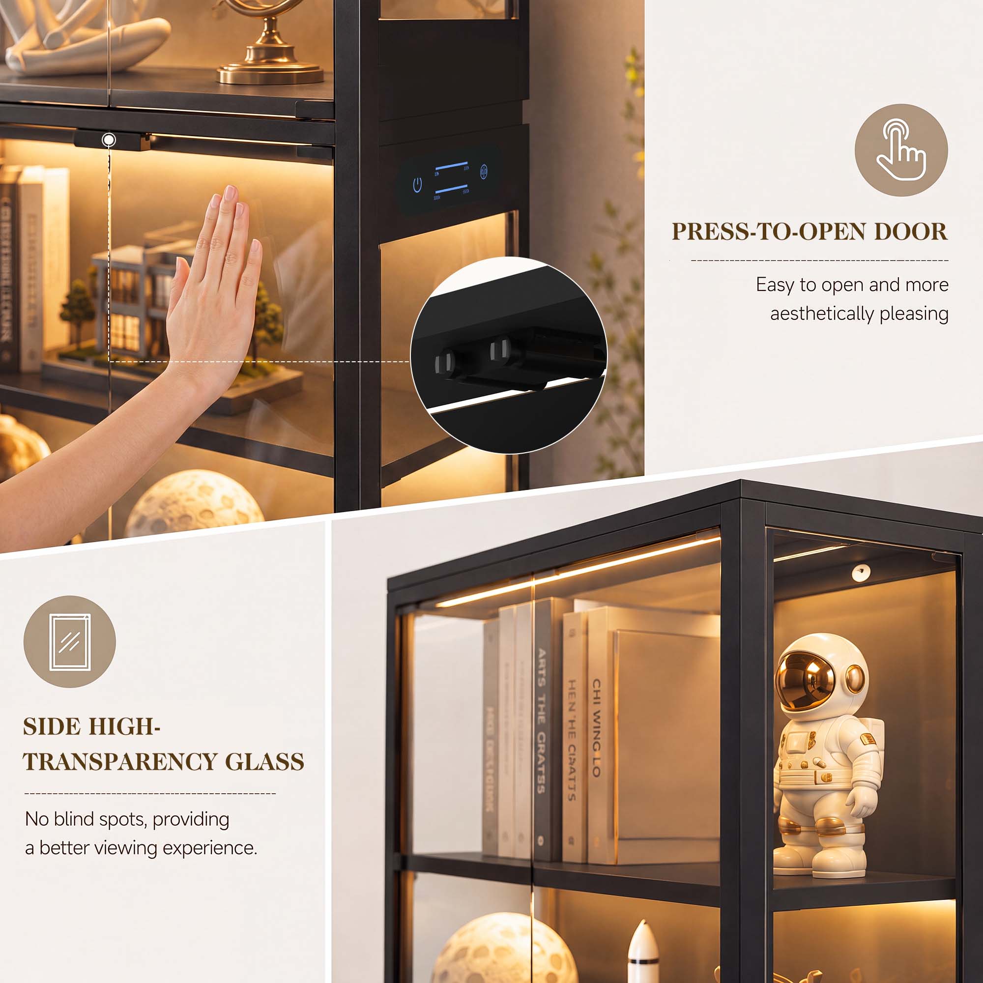 TCGBKAF 5‑Tier Display Cabinet - Lighting Decor For Room 评论和价格