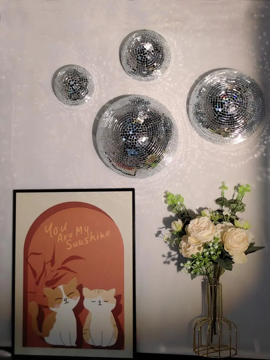 New Wall Disco Ball Mirrored D - Disco Ball Mirror 评论和价格