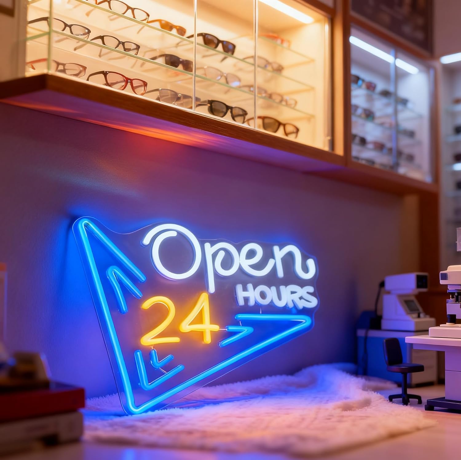  24 Hours Open Neon Sign USB  - Decor Lighting Opening Hours 评论和价格