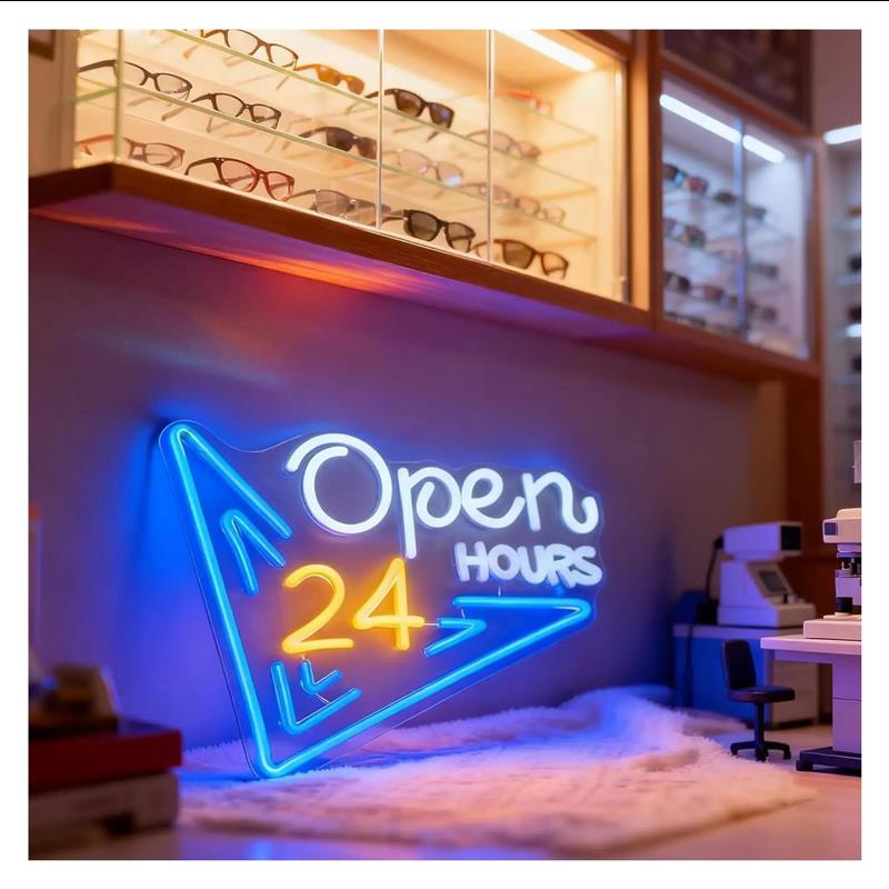 Open 24 Hours Neon Sign USB Po - Decor Lighting Opening Hours 评论和价格
