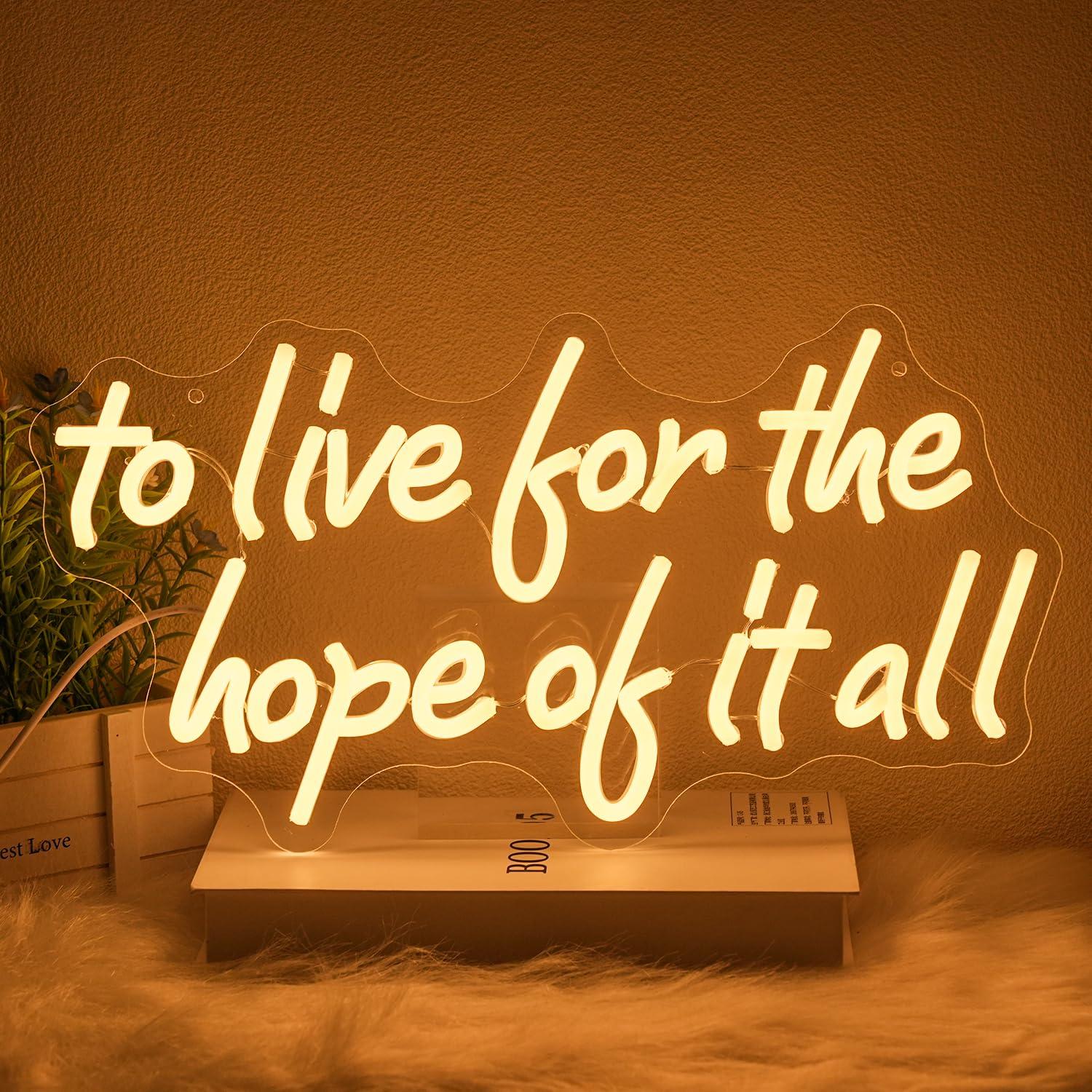 To Live For The Hope Of It All - Wall Decor Lighting 评论和价格