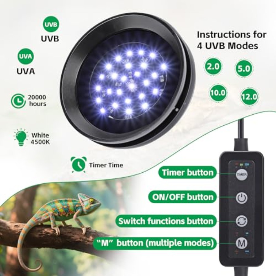 UVB Light for Reptiles with Di - Gecko Lighting & Decor 评论和价格