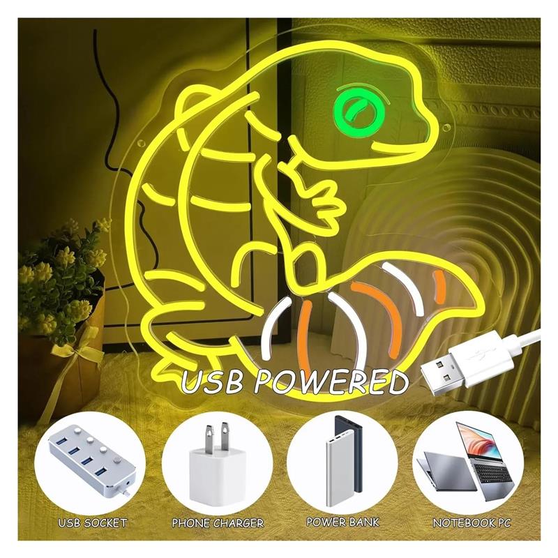 Gecko Shape Neon Sign Anime Li - Gecko Lighting & Decor 评论和价格