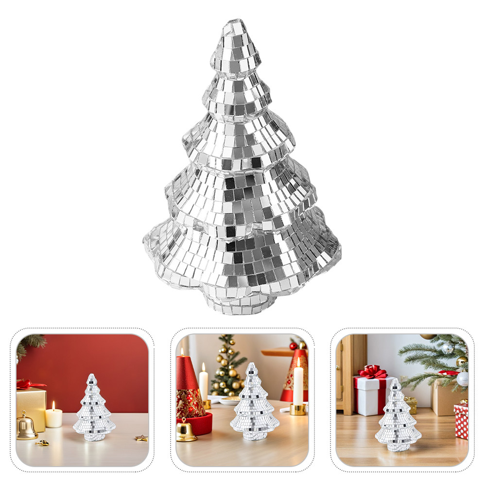 Silver Tabletop Mini Christmas - Disco Ball Mirror 评论和价格