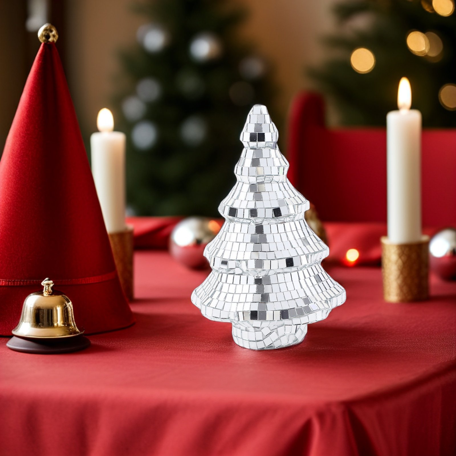 Silver Tabletop Mini Christmas - Disco Ball Mirror 评论和价格