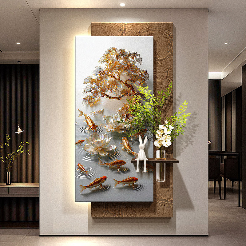 Nine Fish Gathering Wealth Pic - Wall Decor Lighting Tree 评论和价格