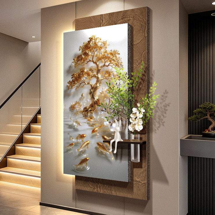 Nine Fish Gathering Wealth Pic - Wall Decor Lighting Tree 评论和价格