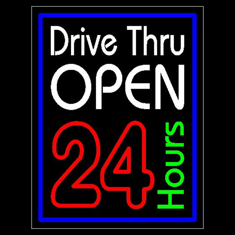 Neon Sign Drive Thru Open 24 H - Decor Lighting Opening Hours 评论和价格