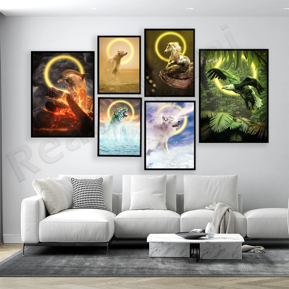 Elements eagle, wolf, dolphin, - Elements Lighting Decor 评论和价格