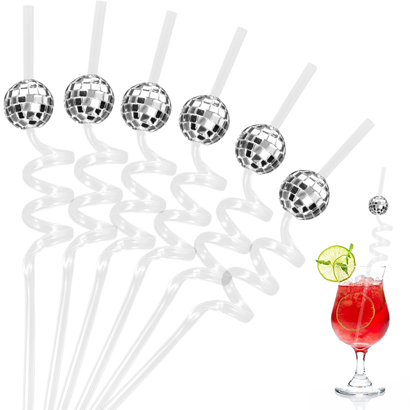 6pcs Mirror Disco Ball Straws  - Disco Ball Mirror 评论和价格