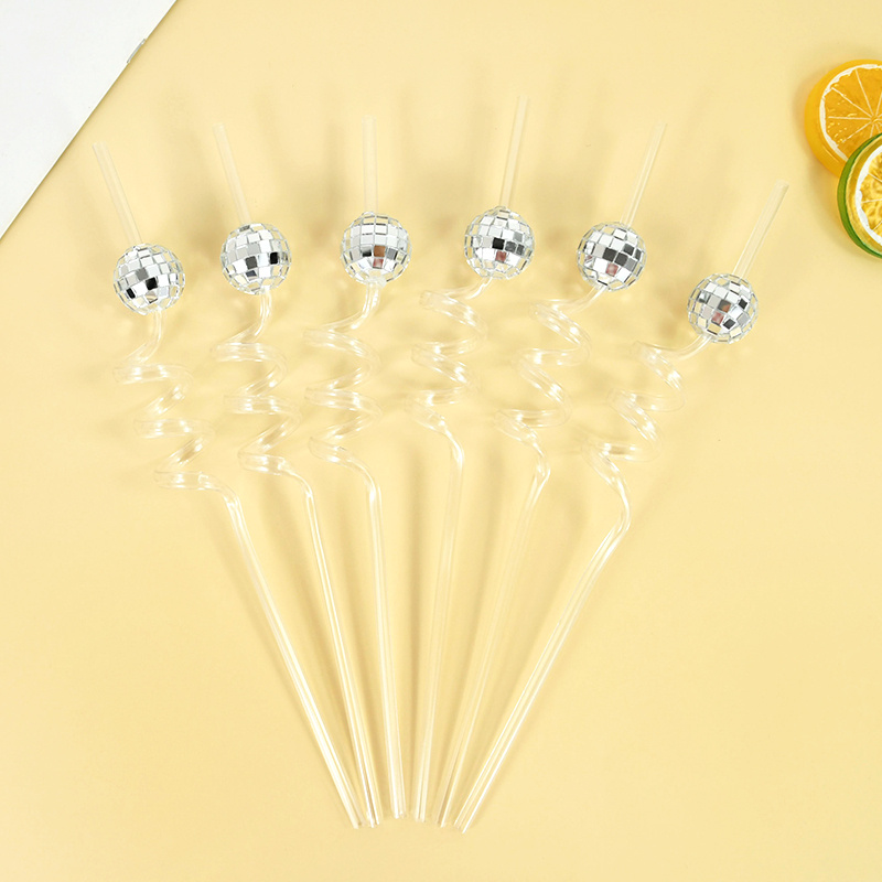 6pcs Mirror Disco Ball Straws  - Disco Ball Mirror 评论和价格