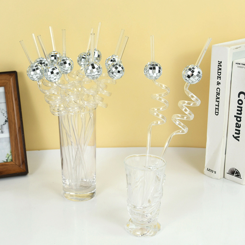 6pcs Mirror Disco Ball Straws  - Disco Ball Mirror 评论和价格