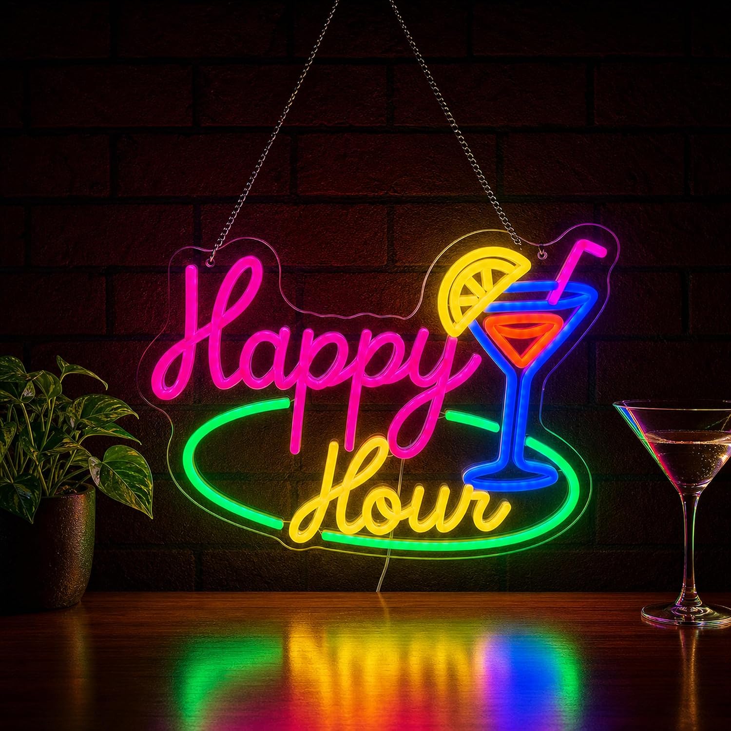 Happy Hour Cocktail LED Neon S - Decor Lighting Opening Hours 评论和价格