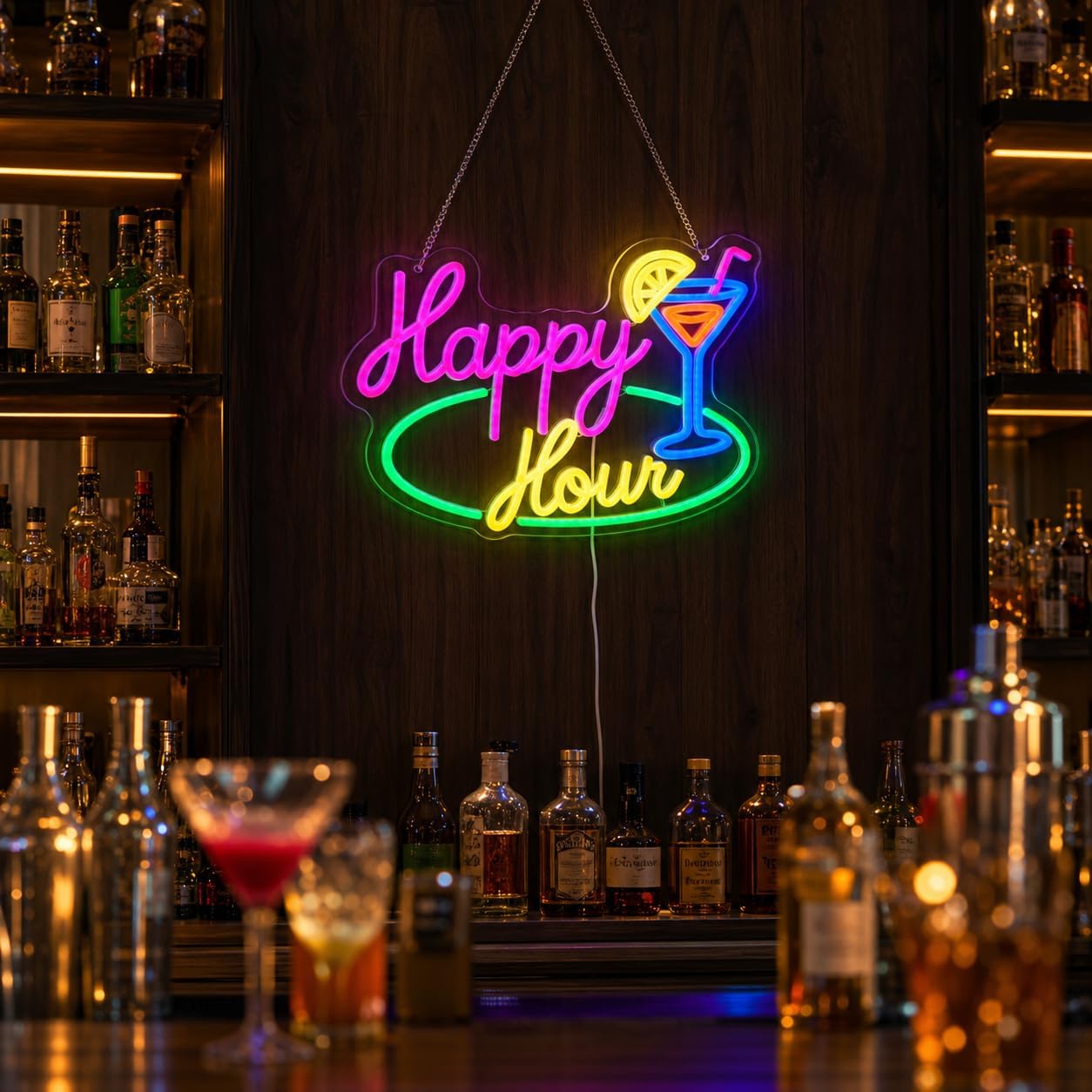 Happy Hour Cocktail LED Neon S - Decor Lighting Opening Hours 评论和价格