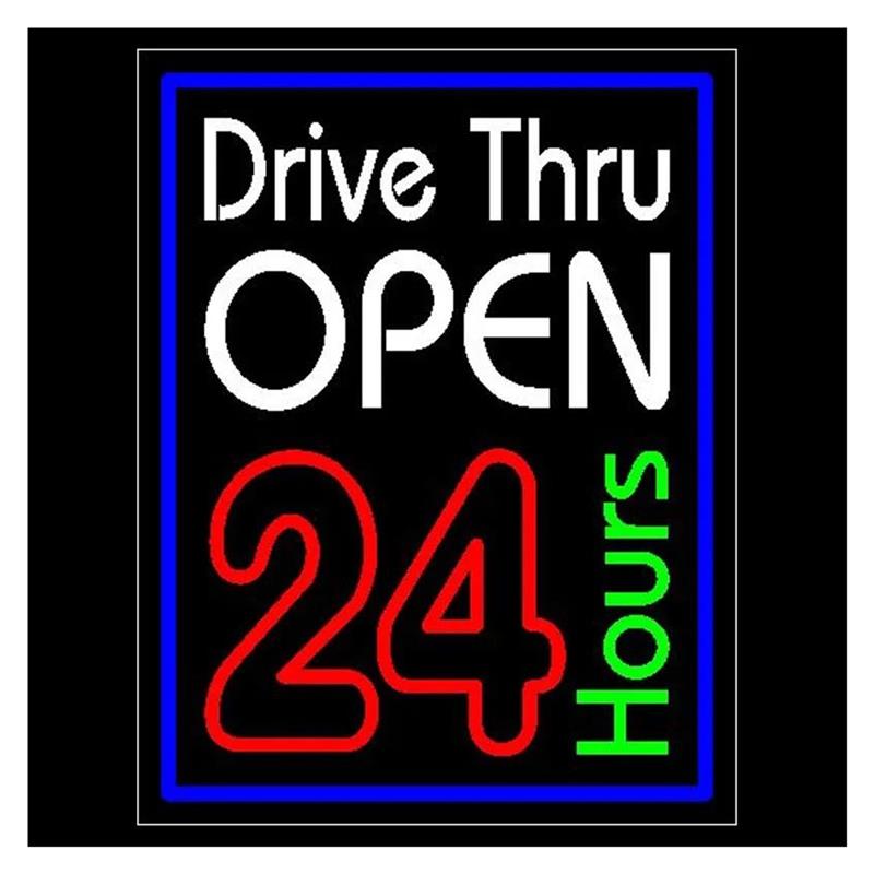 Drive Thru Open 24 Hours Neon  - Decor Lighting Opening Hours 评论和价格