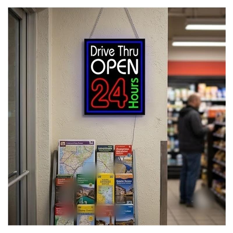 Drive Thru Open 24 Hours Neon  - Decor Lighting Opening Hours 评论和价格