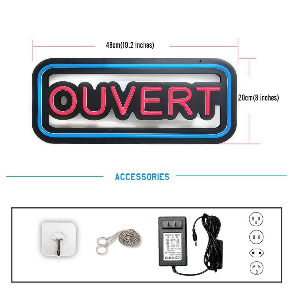 48x 20cm 'OUVERT' Neon Lights  - Decor Lighting Opening Hours 评论和价格