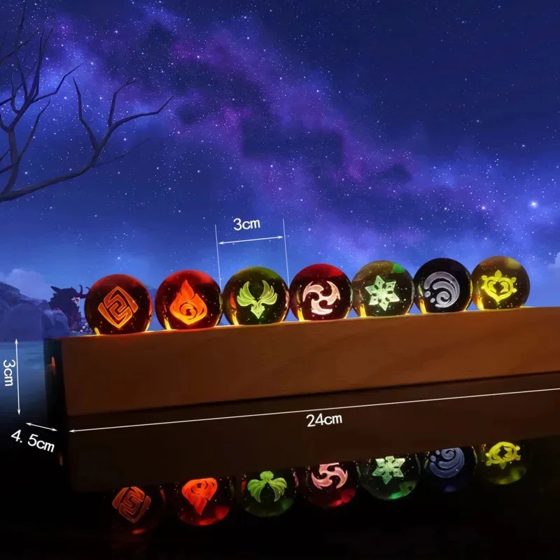 Game Genshin Impact Crystal Ba - Elements Lighting Decor 评论和价格