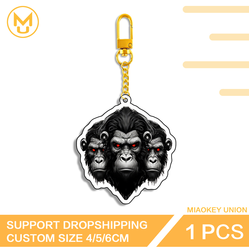 Three Chimpanzee Heads Keyring - Union Lighting & Decor 评论和价格