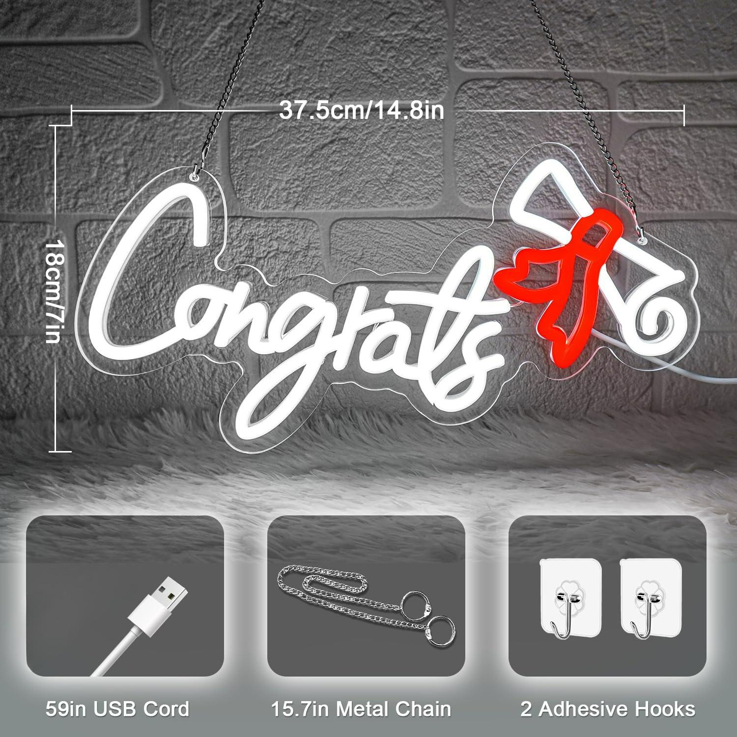 Congrats Graduation Neon Sign  - Wall Decor Lighting 评论和价格