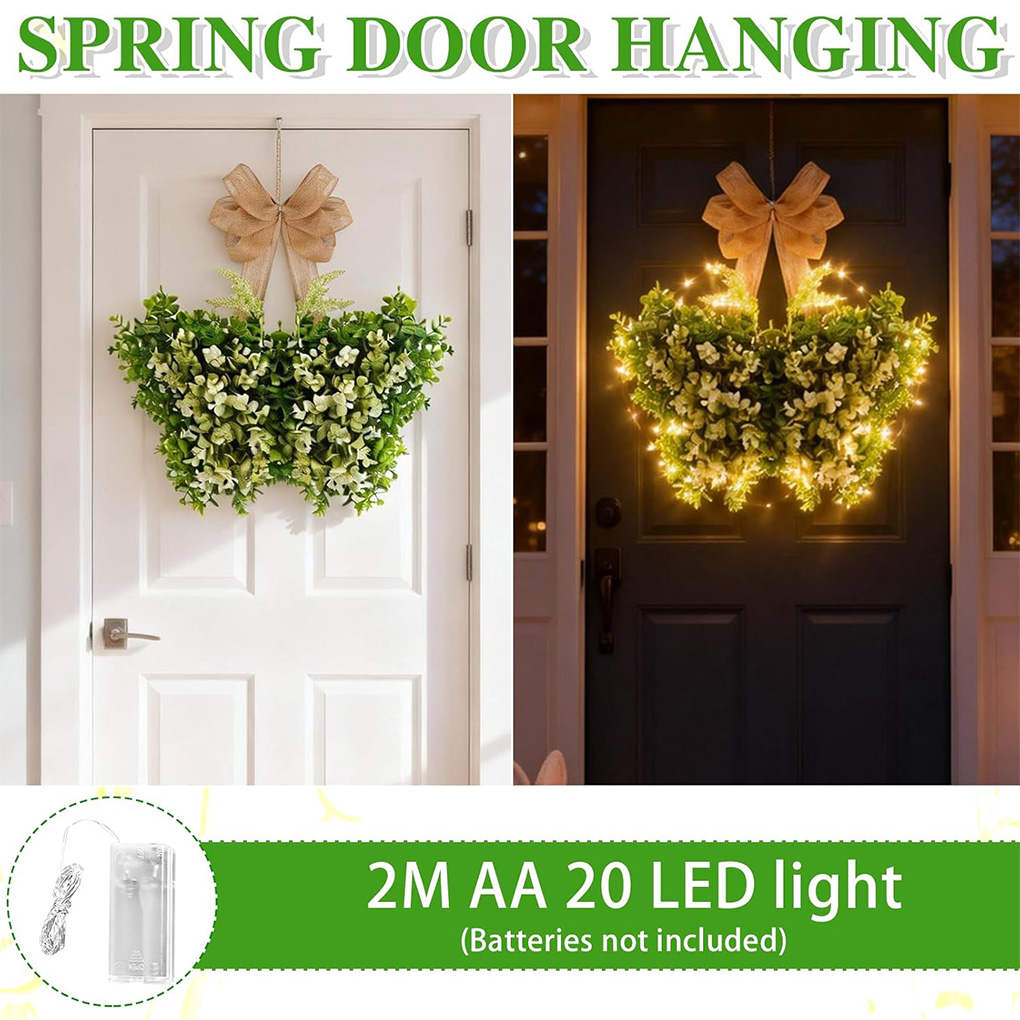 Spring Lighted Wreath Door Rin - Elements Lighting Decor 评论和价格
