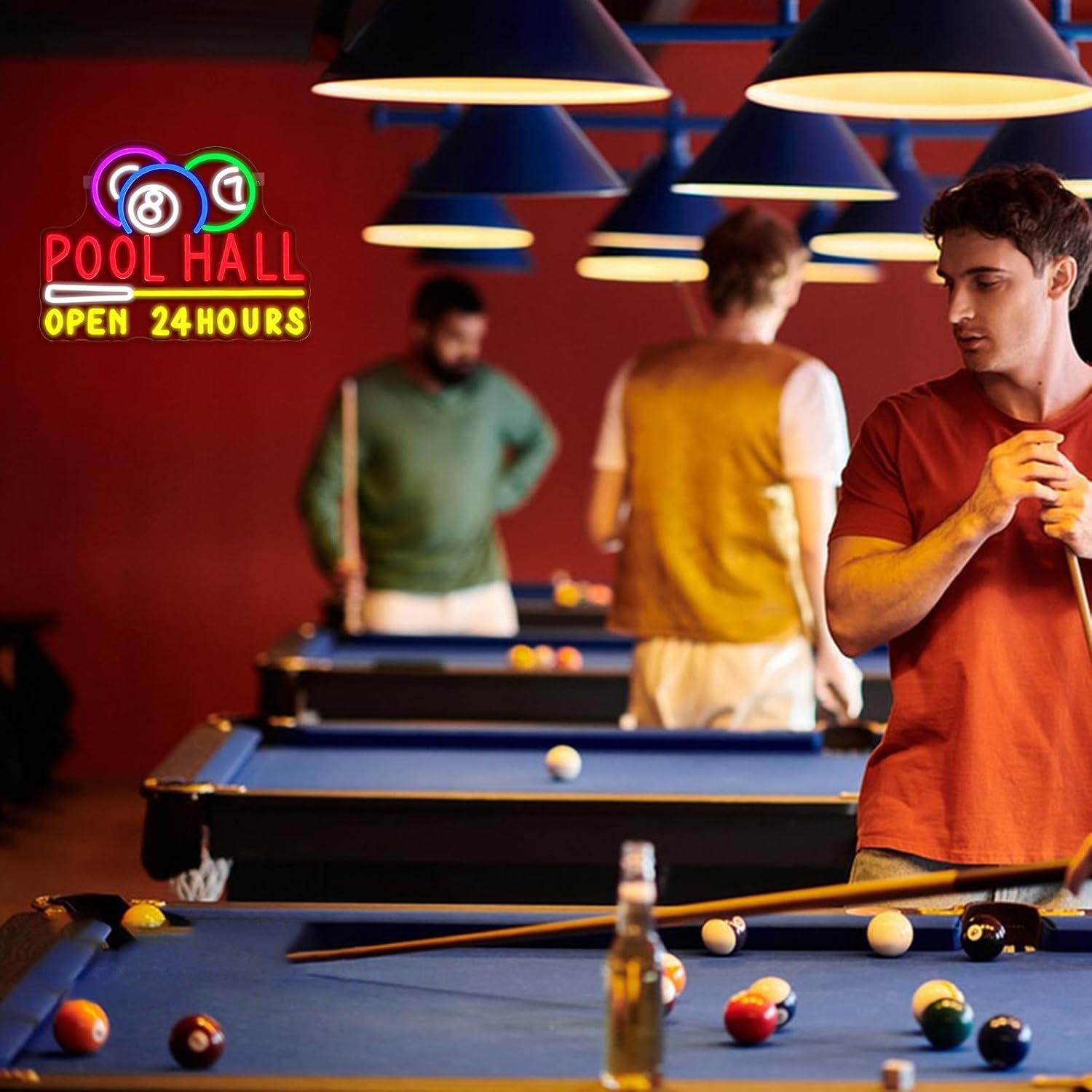 Pool Hall Open 24 Hours Neon S - Decor Lighting Opening Hours 评论和价格