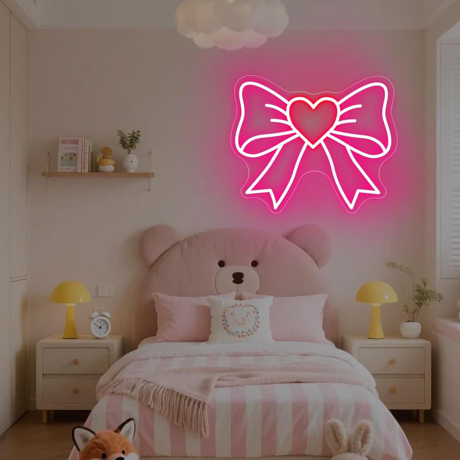 Bow Neon Signs USB Dimmable LE - Wall Decor Lighting 评论和价格