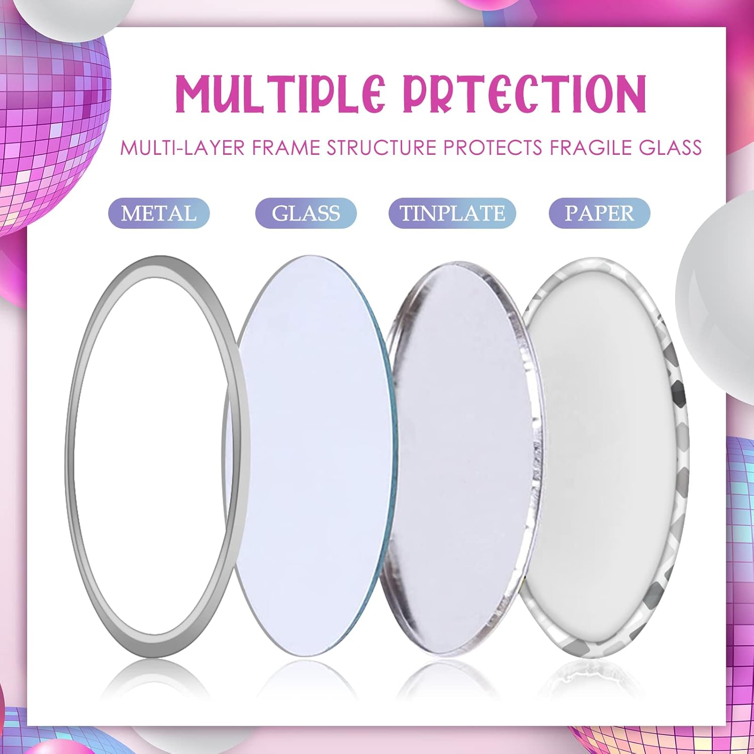 Disco Ball Compact Mirror Vint - Disco Ball Mirror 评论和价格