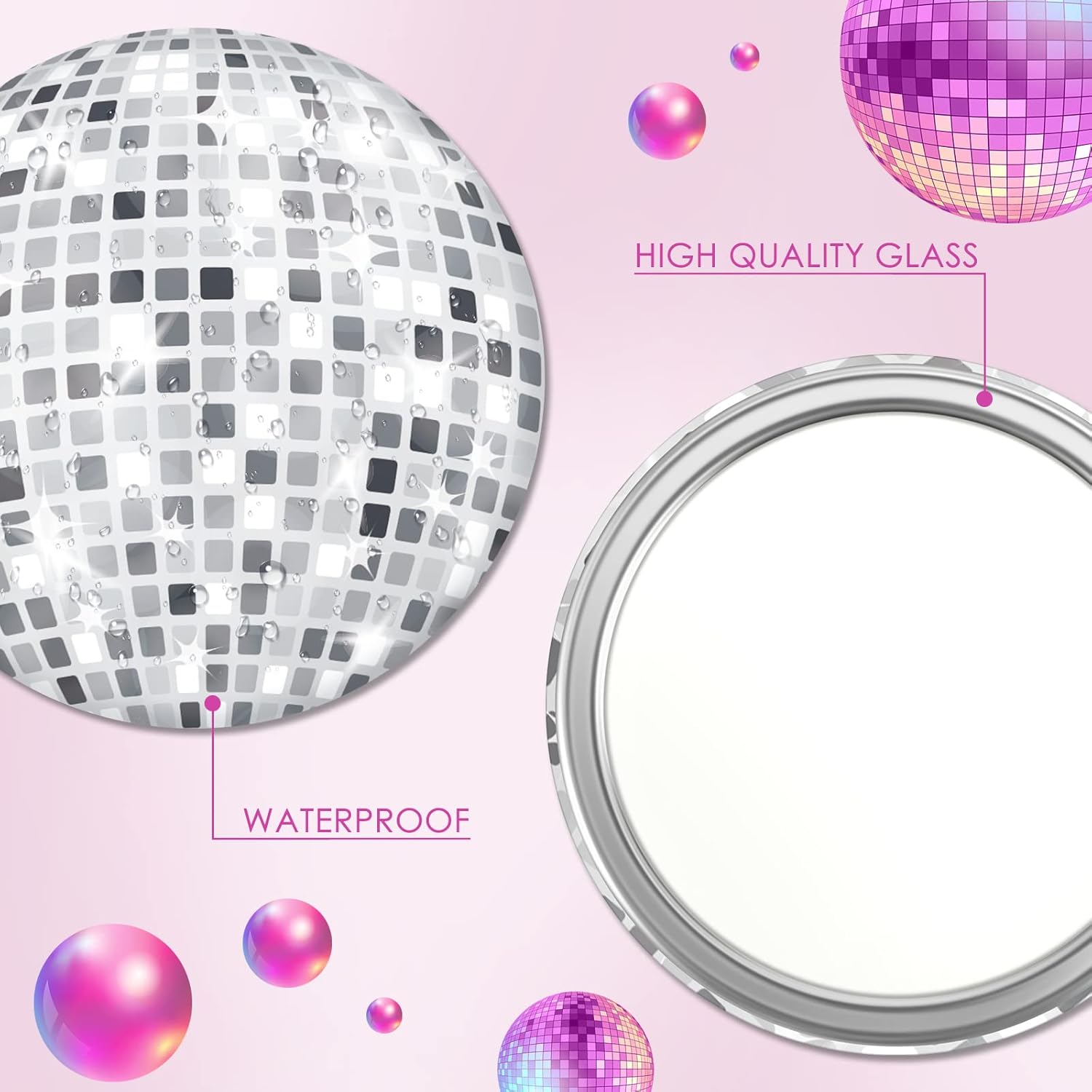 Disco Ball Compact Mirror Vint - Disco Ball Mirror 评论和价格
