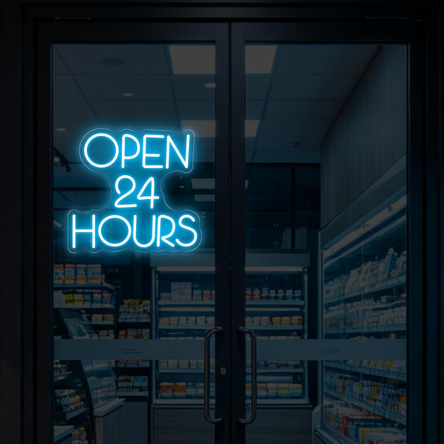 Open 24 Hours Neon Sign USB Di - Decor Lighting Opening Hours 评论和价格