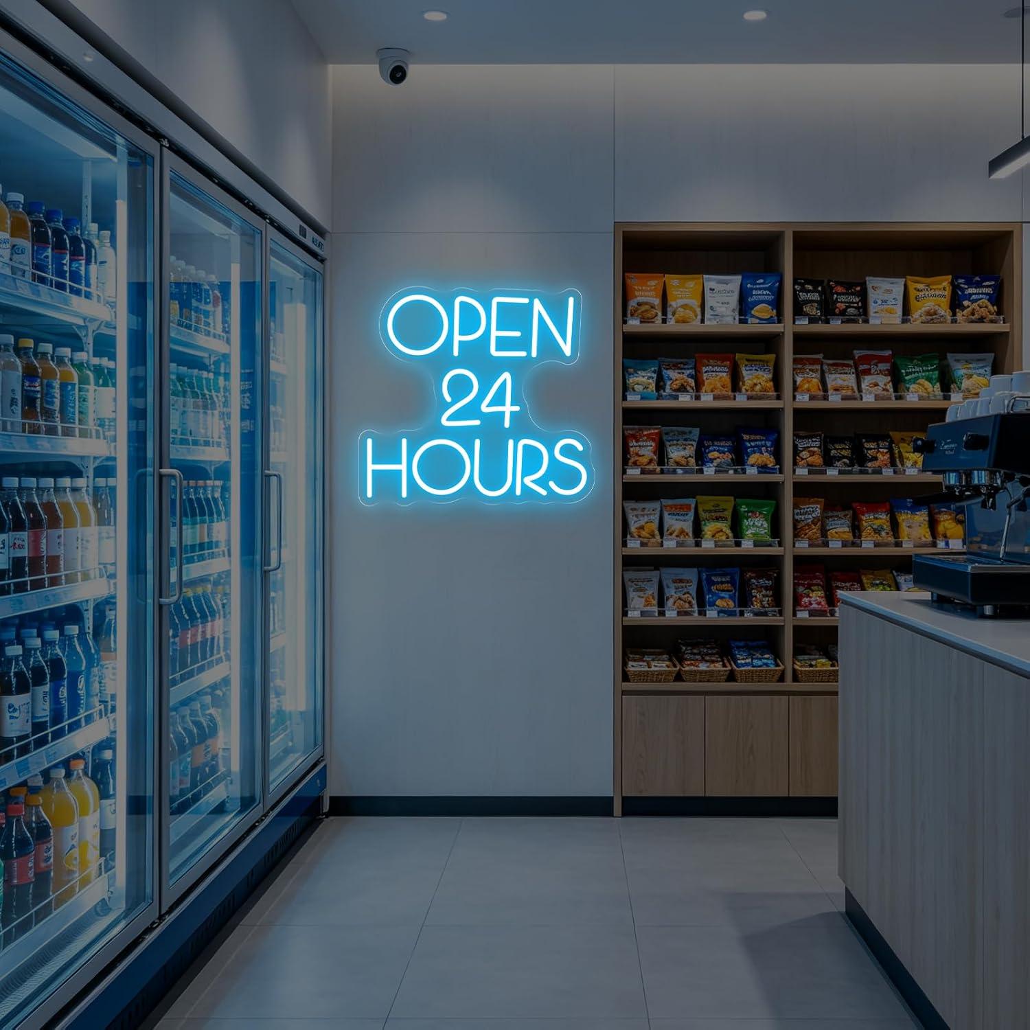 Open 24 Hours Neon Sign USB Di - Decor Lighting Opening Hours 评论和价格