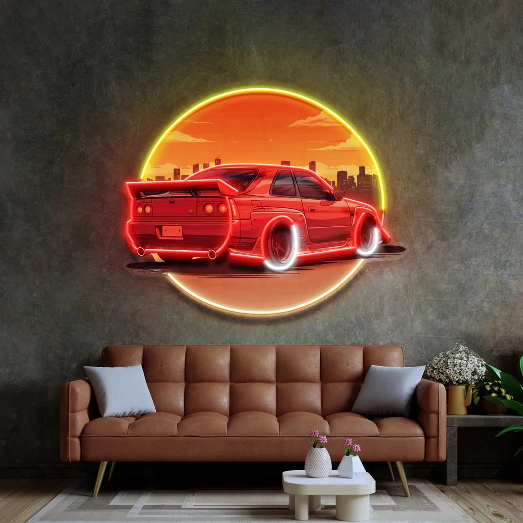 Stylish Sunset Car Neon Wall S - Bathroom Lighting Decor Ideas 评论和价格