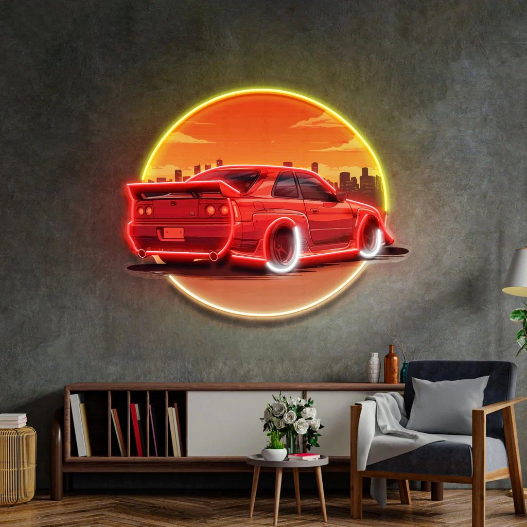 Stylish Sunset Car Neon Wall S - Bathroom Lighting Decor Ideas 评论和价格