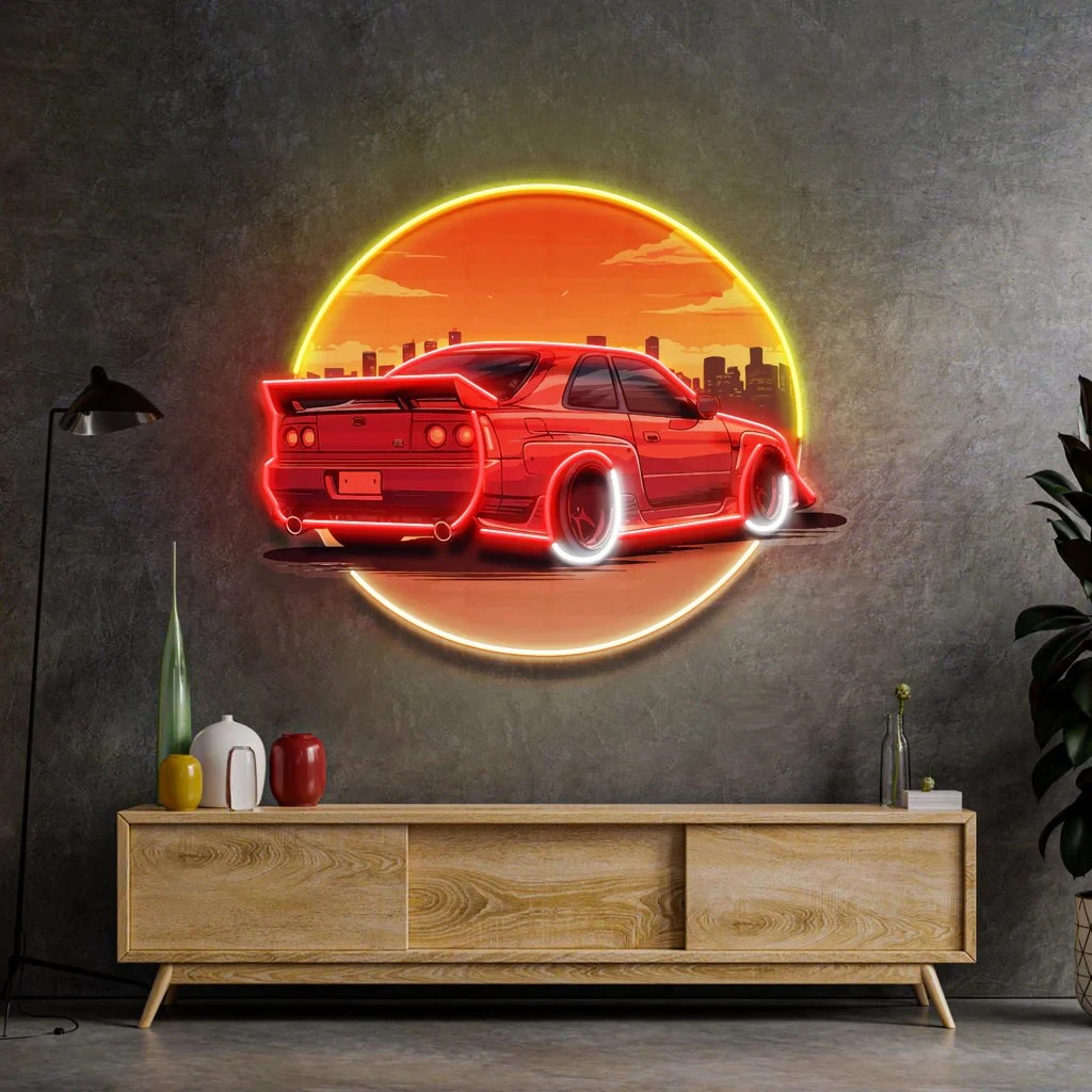 Stylish Sunset Car Neon Wall S - Bathroom Lighting Decor Ideas 评论和价格
