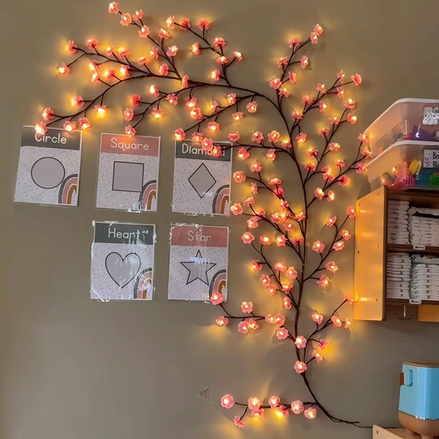 Cherry Blossom Willow Vine Twi - Wall Decor Lighting Tree 评论和价格