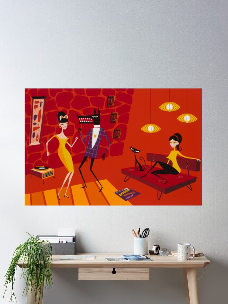 Josh Agle Bossa Nova Now Photo - Nova Decor & Lighting Vase Glass Brun 26Cm 评论和价格