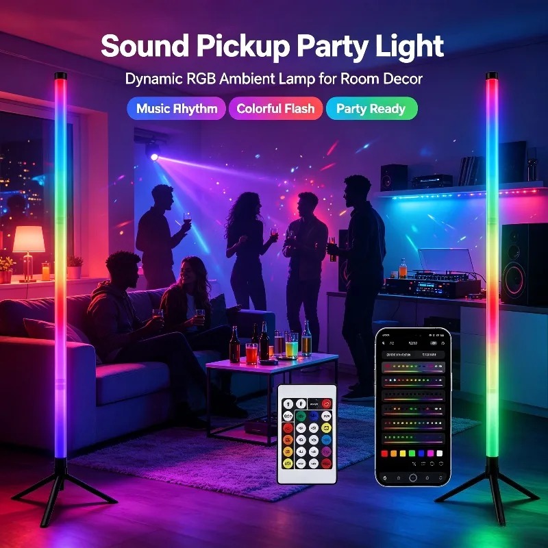 2PCS 120CM RGB Floor Lamp, Sou - Lighting Design Decor 评论和价格