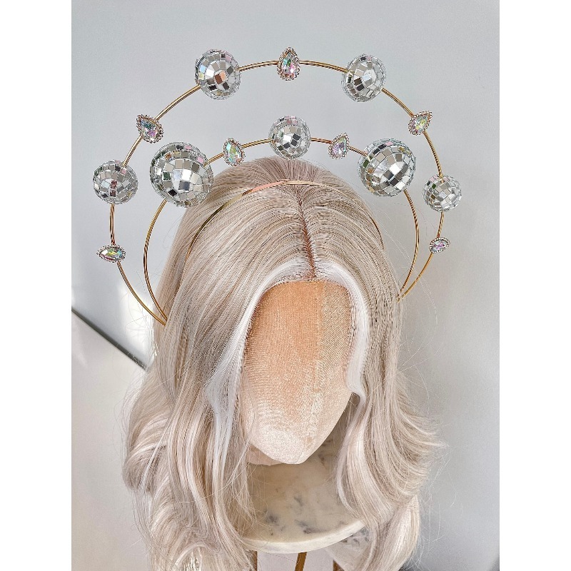 Silver Double Ring Disco Headb - Disco Ball Mirror 评论和价格
