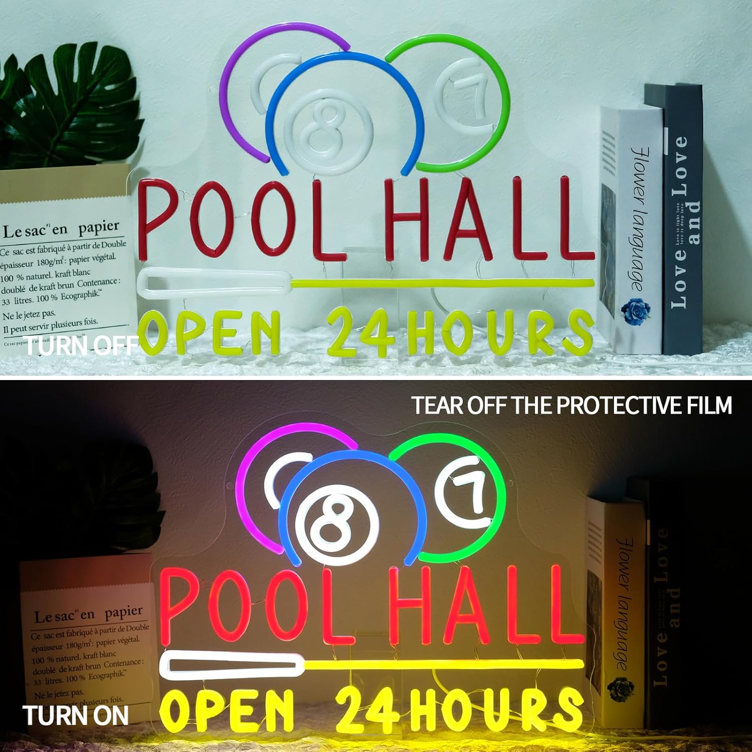 Pool Hall Open 24 Hours Neon S - Decor Lighting Opening Hours 评论和价格