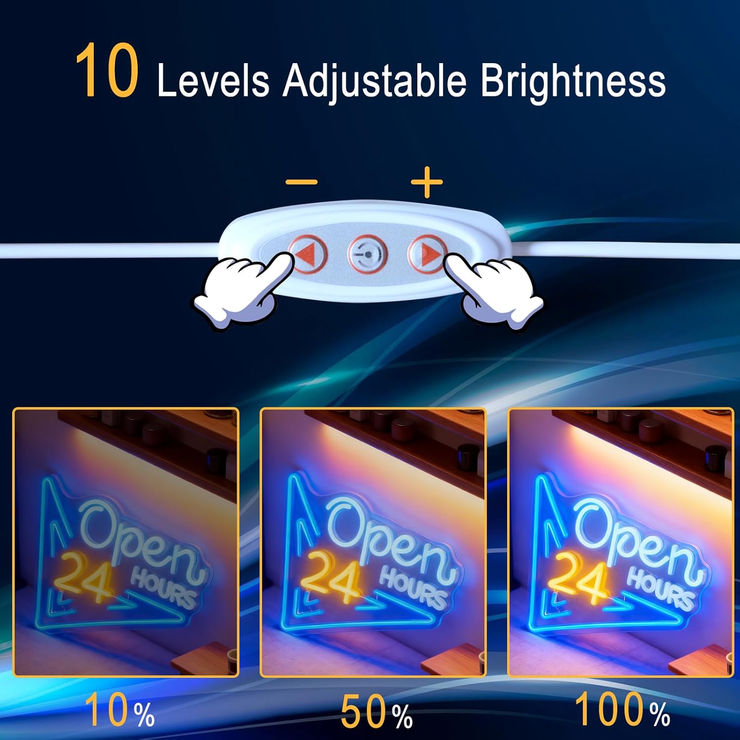 24 Hours Open Neon Sign LED Ne - Decor Lighting Opening Hours 评论和价格
